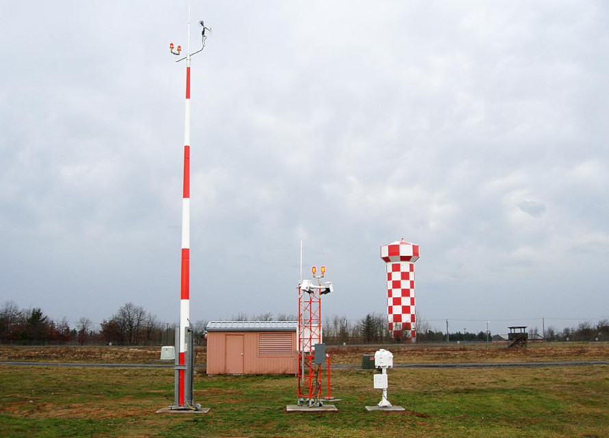 The AWOS station on Wheeler-Sack Army Airfield at Fort Drum, NY.