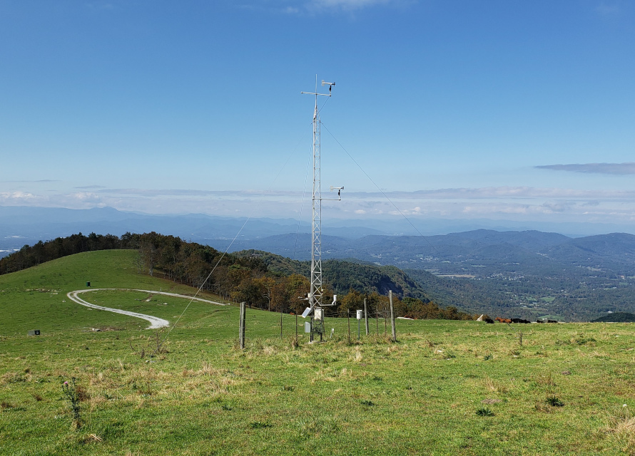 The ECONet station at Bearwallow Mountain.