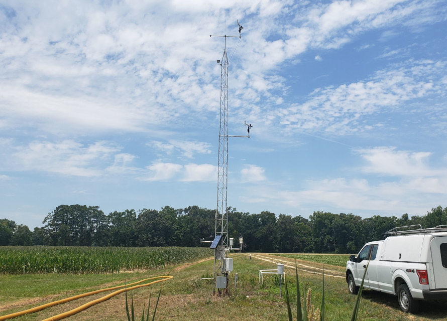 The ECONet station at Lower Coastal Plain Tobacco Research Station.