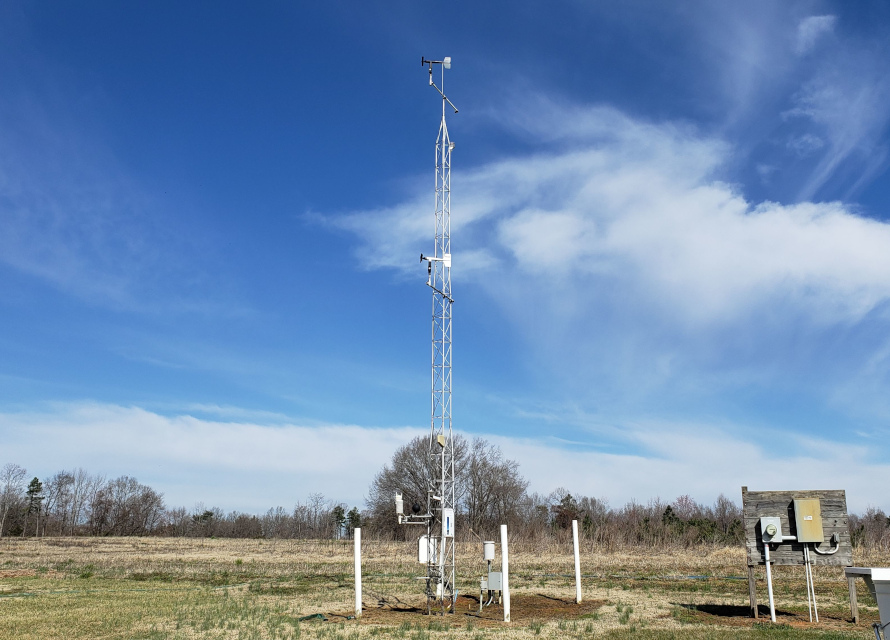 The ECONet station at NC A&T State University Research Farm.