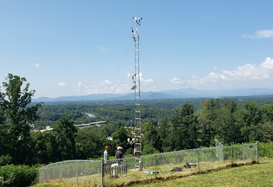 The UNC Asheville Weather Tower ECONet station.
