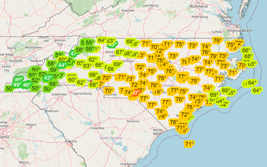 Weather Map For Nc - Allyce Maitilde